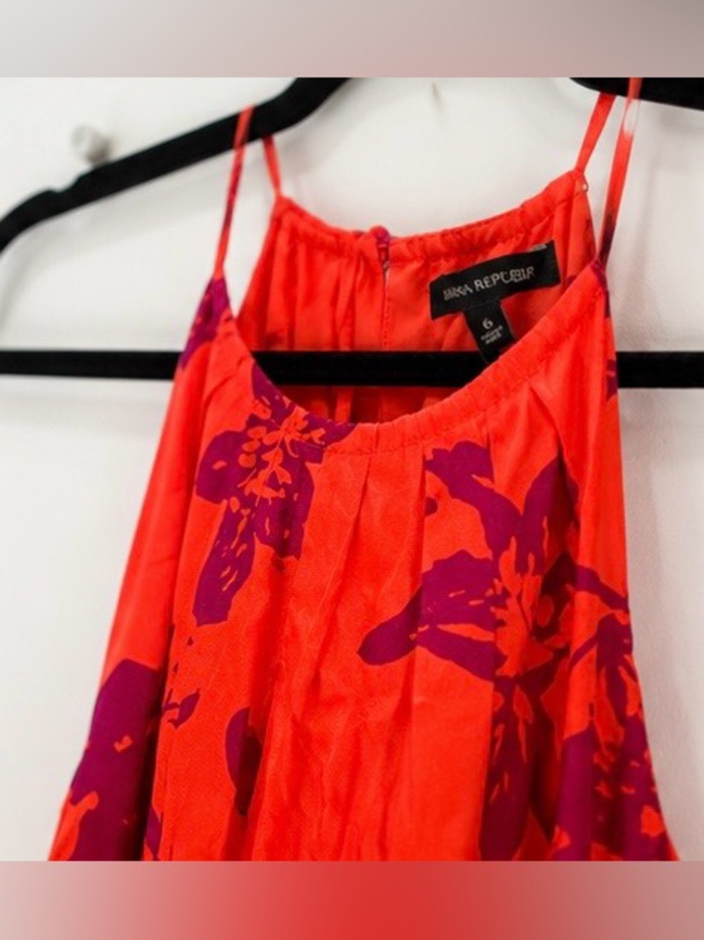 NWT Banana Republic Coral Orange Floral Halter Hi-Low Midi Dress $178 Retail! - Picture 6 of 8